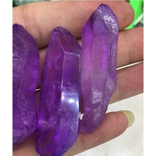 100 grams ，The new fashionable electroplating crystal plated purple crystal column wand point household decoration