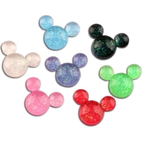 100Pcs Mixed Resin 15mmx12mm Mouses Decoration Craft Flatback Cabochon Embellishments For Scrapbooking Kawaii Diy Accessories