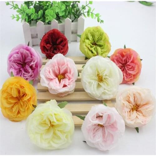 50 Pcs / Lot Silk Camellia Artificial Fake Flower Heads Handmade Flowers DIY Home Wedding Decor hHaddress Accessories
