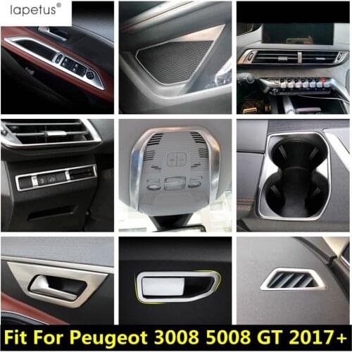 Lapetus Accessories Fit For Peugeot 3008 3008GT 2017 - 2021 Main Drive Glove Storage Box Handle Sequins Molding Cover Trim