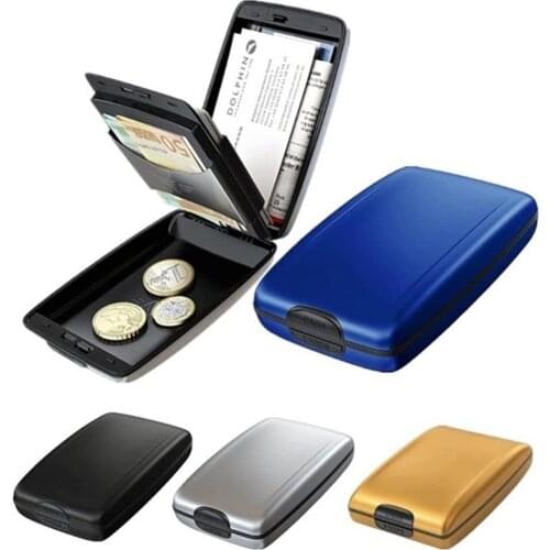 1 pc Aluminum Bankcard Blocking Hard Case Wallet Credit Card Anti-RFID Scanning Protect Card Holder Dropshipping Aluminum wallet