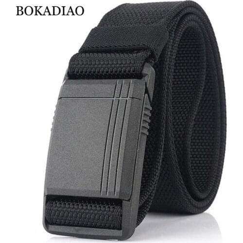 BOKADIAO Allergy prevention plastic buckle Tactical Belts for Men Army Combat Nylon Outdoor Training Waistband canvas male strap