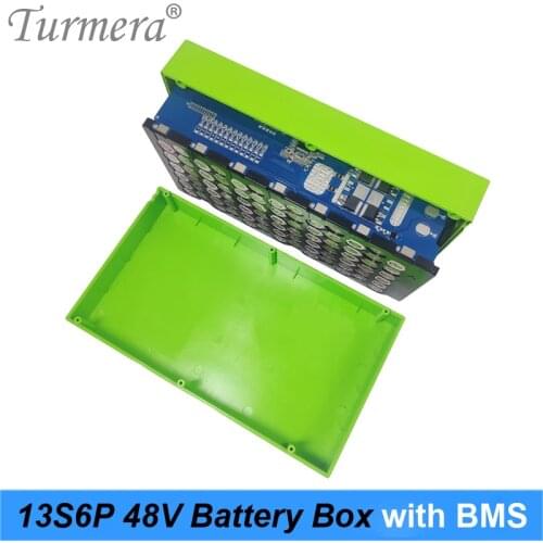 Turmera 13S6P 48V Electric Bike Lithium Battery Case with 20A Balance BMS Including Holder Nickel For E-Soccter Battery 48V Use