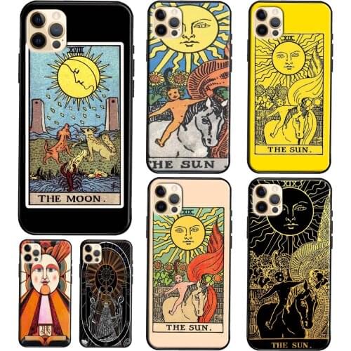 The SUN Tarot card TPU Phone Case For iPhone 12 11 Pro Max Mini XS X XR 6S 7 8 Plus SE 2020 Soft Cover Case