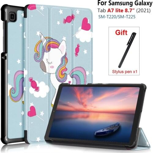 Tablet Case For Samsung Galaxy Tab A7 Lite 8.7-inch Youth Edition T220 Tablet Cover Full Cover Smart Flip PU Stand Tablet Cover