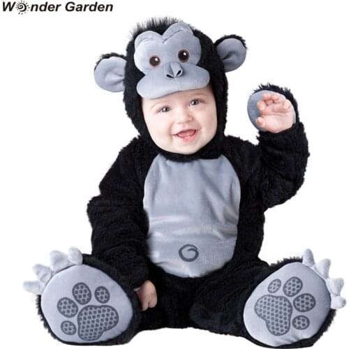 Wonder Garden Infant Toddlers Baby Boys Chimpanzee Goralli Halloween Cosplay Costumes Christmas Purim Holiday Jumpsuit