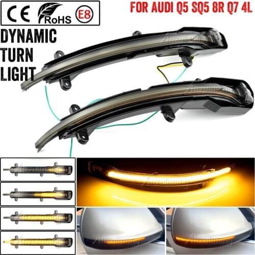 Dynamic Turn Signal LED Side Rearview Mirror Indicator Blinker Repeater Light For Audi Q5 SQ5 8R 2010-2017 Q7 Facelift 2010-2015