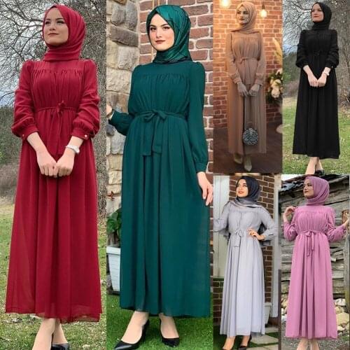Dubai Abaya Muslim Fashion Hijab Dress European Islam Clothing Abayas Womens Robe Musulman De Moda Femme Vestidos F2703