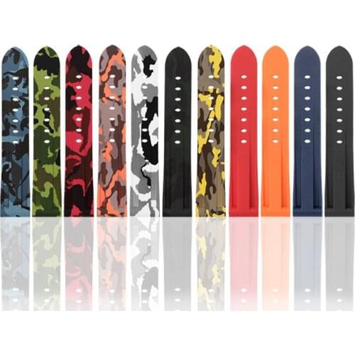 Camouflage Silicone Strap 22mm 24mm 26mm Sport Rubber Bracelet For Diesel DZ7333 7348 4318 Mens Watchband