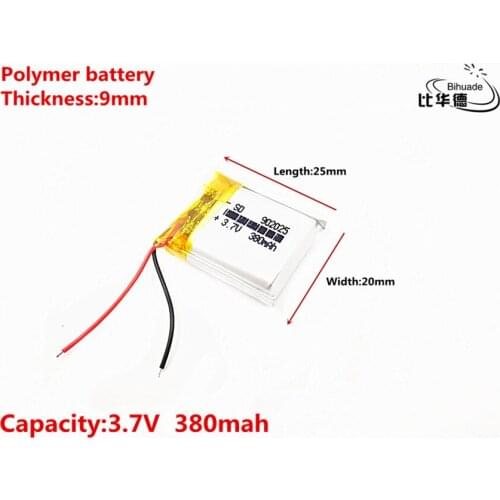 Good Qulity 3.7V,380mAH 902025 Polymer lithium ion / Li-ion battery for tablet pc BANK,GPS,mp3,mp4