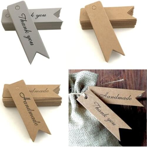 Small Label With Blank Bookmarks 100 Pcs Garment Tags Chocolate Packaging Card DIY Apparel Sewing Fabric Gift Tags Retro Baking