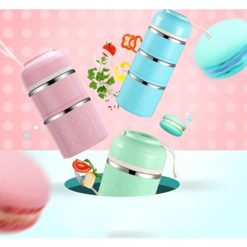 Cute Japanese Lunch Box For Kids School Portable Food warmer Container Stainless Steel Bento Box Kitchen Leak-Proof Lunchbox New