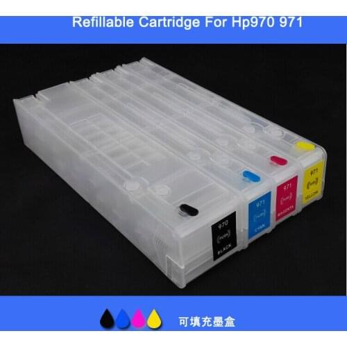 INK WAY Refillable Ink Cartridge H970 HP971 with permanent chip for Officejet Pro X451dn X451dw X476dn X476dw X551dw X576dw