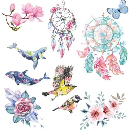 1 Pcs Cartoon Temporary Tattoo Cute Diamond Tattoo Sticker for Fashion Women Rose Body Finger Arm Art Waterproof Tattoo for Kid