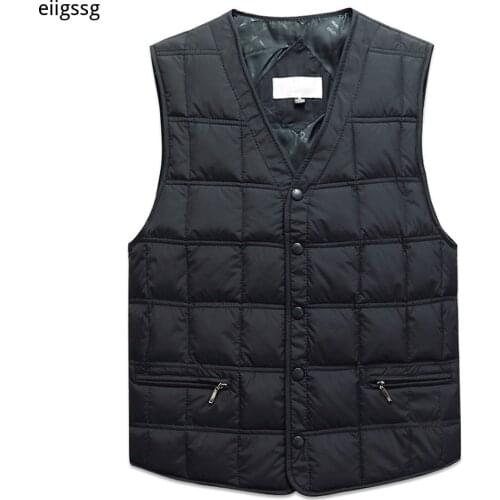 Duck Down Sleeveless Jacket For Men Winter Windbreaker Parka Warm Thick Vest Male Casual Outerwear Snow Waistcoat With Pockets