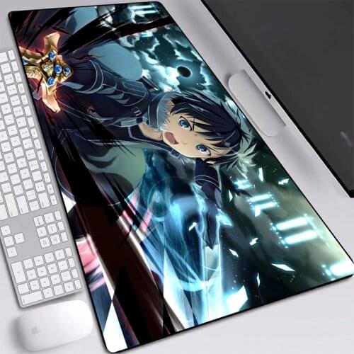 Desk Mat Japan Anime Sword Art Printed Mice Pad Computer Laptop PC Gamer Gaming Pads with Locking Edge All Size L/XL/XXL