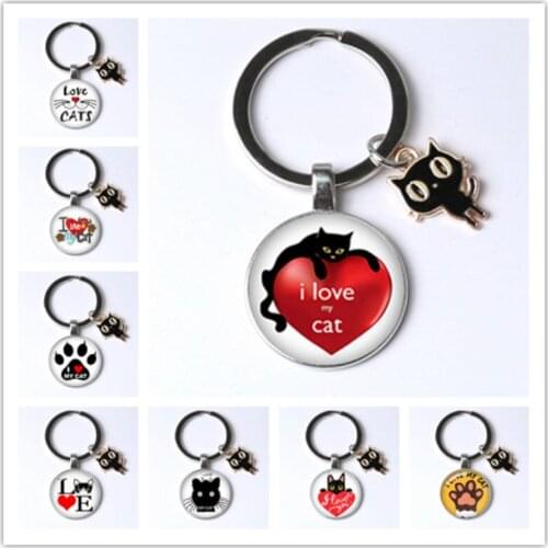 Very Cute Pet Cat Keychain Cat Paw Footprint Pattern Keychain Best Friend Pendant Keychain Favorite Cat Essential Keychain