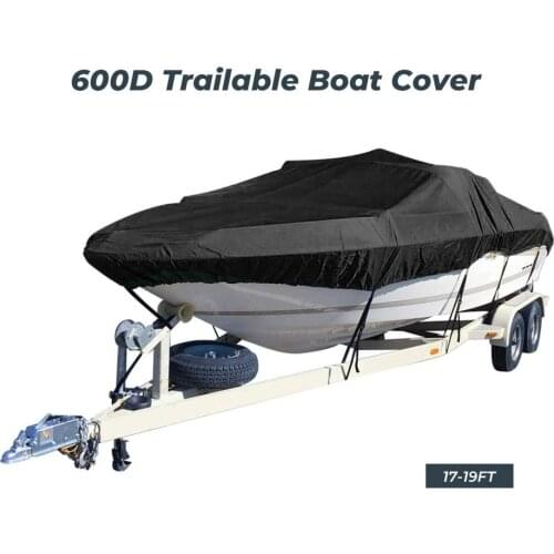 Boat Outboard Cover Waterproof Runabout Boat Cover For Ski Jet V-Hull Trailer Fishing Ski Pro-Style Bass Boats 14ft-16ft 17-19ft