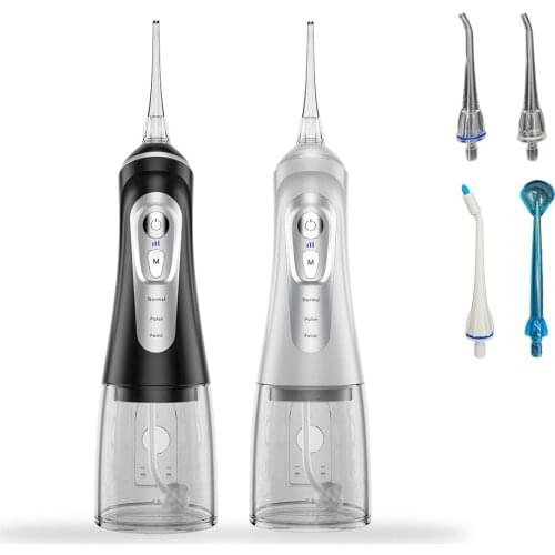 Portable Rechargeable Oral Irrigator 320ml Tank Dental Water Flosser Jet Waterproof 9 Modes 4 Nozzles Teeth Cleaner