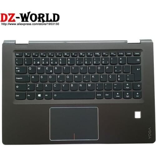 Portugal Backlit Keyboard with Shell Palmrest Upper Case Touchpad for Lenovo Ideapad Yoga 510-14 Flex 4-1470 Laptop 5CB0M32965