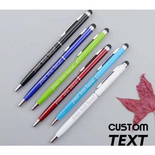 Handmade Custom Order Touch Screen Multi Color Writing Pen Office Supplies Metal Fashion Custom Text Name Ballpoint Pen