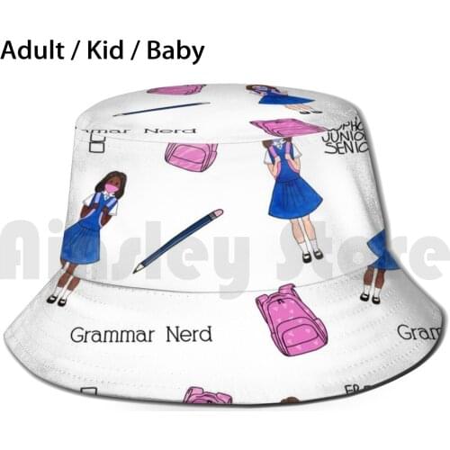 Back To School Pack Sun Hat Foldable UV Protection Back To School Pink Backpack Freshman Sophomore Junior Senior