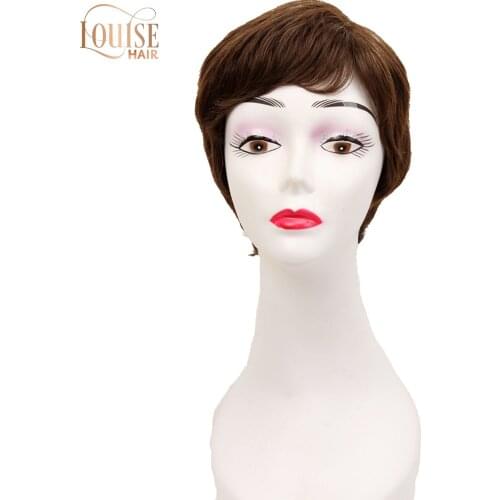 Pixie Cut Brown WigSynthetic Classical Short Curly Natural Blond Brown Wigs Capless Women Wig Short Pixie Cut Grey
