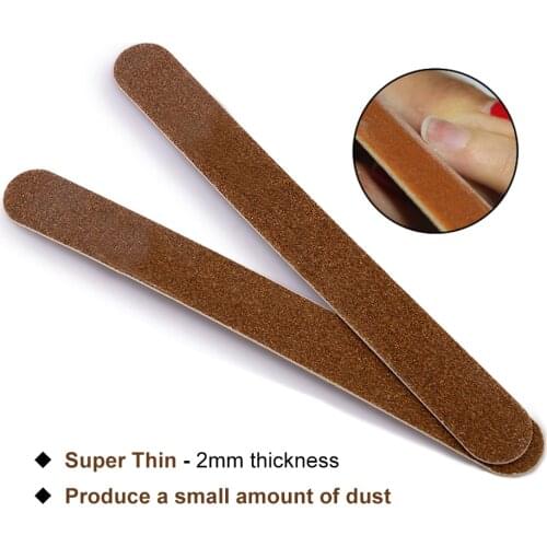 TP 10pcs Nail Files Brush Durable Buffing Grit Sand Fing Nail Art Accessories Professional Brown Sanding Nail File For Manicure