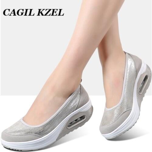 CAGILKZEL 2019 Women Shoes Flat Platform Loafers Casual Shoes Slip On Flats Moccasins Creepers Chaussures Femme Shoes Women