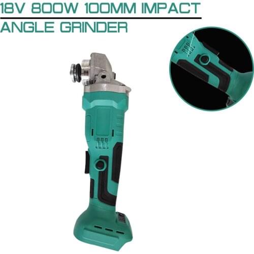 18V 800W Brushless 100mm Impact Angle Grinder Cordless Without Battery DIY Power Tool Cutting Machine Polisher For MakitaBattery
