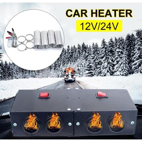 12/24V 800W Four Hole Fast Heating Car Truck Vehicle Air Fan Heater with Switch