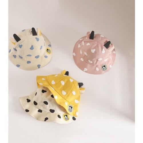 Spring Cute Baby Sun Hat Cow Print Baby Boy Girl Hat Outdoor Kids Bucket Hat Children Panama Hat Baby Beach Caps Beanie Costume