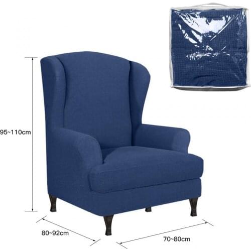 1 Set Armchair Navy Blue Polyester Armchair Cover Comfortable Soft Livingroom Lazy Sofa Home Furniture Nordic Single Sofa HWC