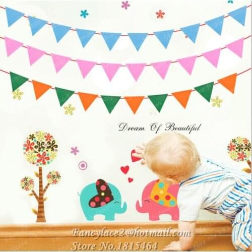 1set Triangle Banner Non-woven Bunting Flags Banner for Baby Shower Birthday Baptism Party Decoration Kids Room Decoration