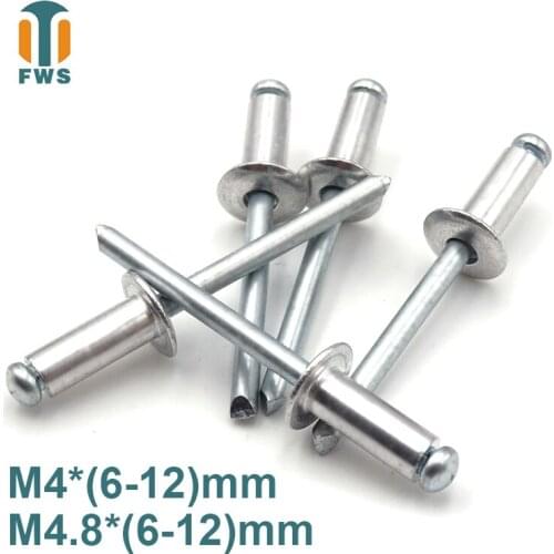 10 PCS M4/M4.8 6-12mm DIN EN ISO 15977 GB /T 12618.1 Aluminum Open End Blind Rivets Pop Rivets With Protruding Head