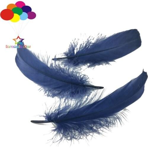 100 Pcs navy Goose Feathers Dyed 15-20 Cm/6-8 Inch Diy Stage Props Decor Headress Carnival Costume crafts