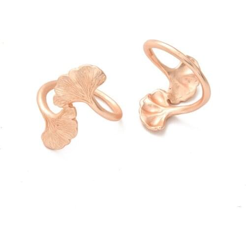 12PCS/Metal rose gold apricot leaf napkin ring table top decoration napkin holder for western wedding banquet parties, etc