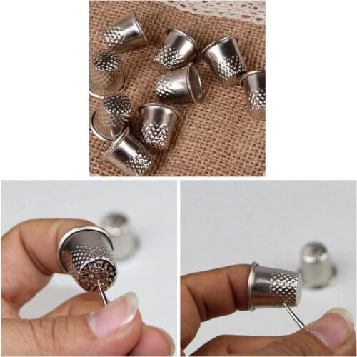 3 Pcs Thimbles Tailor Sewing Tool Silver Metal Grip Finger Shield Protector Pin Needle Handworking Sew Machine Accessory