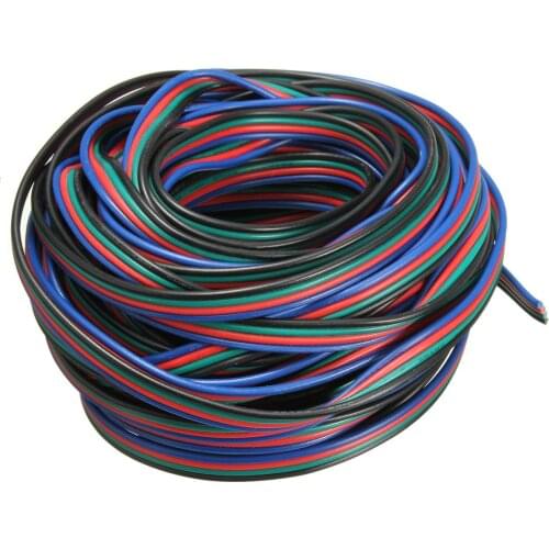 5~100 Meters 2pin 3pin 4pin 5Pin 6pin 22 AWG Extension Electric Wire Cable Led Connector for 5050 3528 LED Stirp Butt Plug