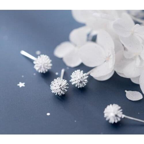 5mm Tinny REAL. 925 Sterling Silver Piercing dandelion ear Stud Earrings C-E5168