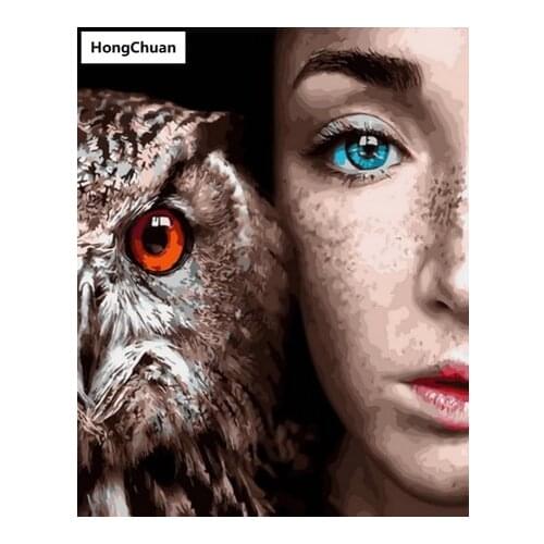 5D DIY square/round diamond painting owl beauty cross stitch needlework home decoration mural mosaic diamond embroidery gifts