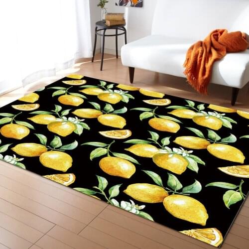 Watercolor Lemon Fruit Carpet Bedroom Room Bedside Blanket Rug for Living Room Cloakroom Carpet Bedroom Decor