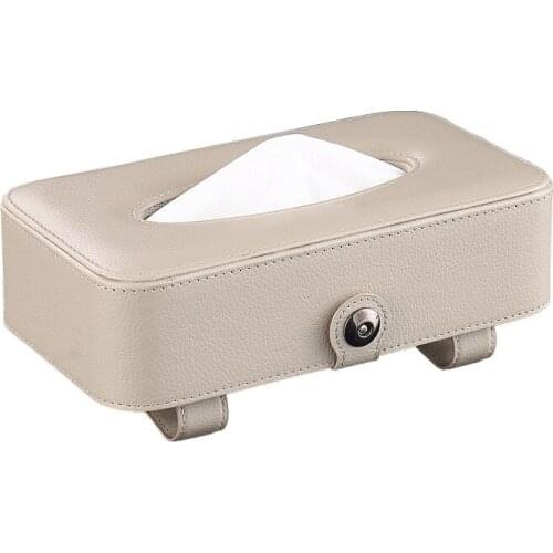 Car Visor Tissue Holder PU Tissue Holder Car Multifunctional Mask Rack Sunroof Leather Tissue Box Accessories