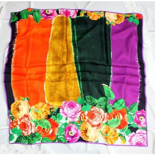 ELEGANT HANDMADE BRAND 100% Twill Silk 110cm Scarf