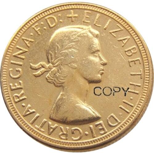 1968 REGINA FD ELIZABETH II DEI GRATIA GOLD PLATED 1 SOVEREIGN COPY COINS