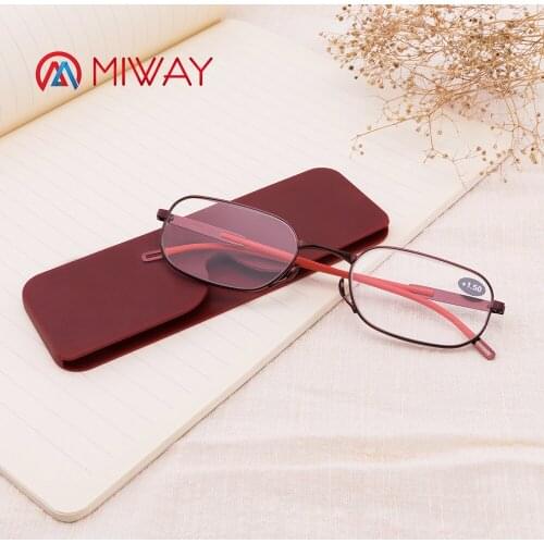 MIWAY New Blue Ray Reading Glasses For Both Men Momen Portable Ultrathin Reading Glasses Can Attached To The Mobile Phone Case