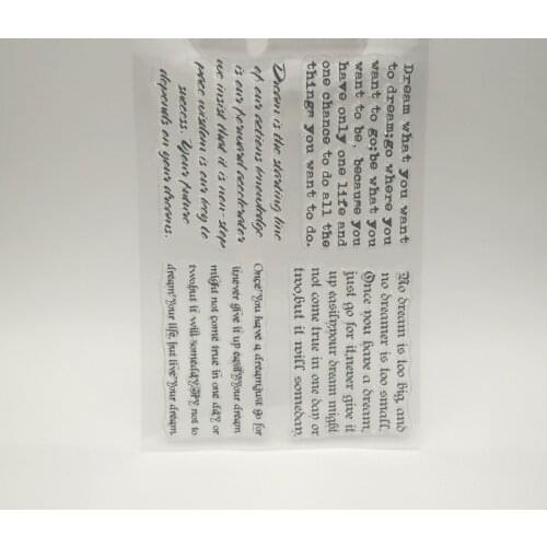 My dream transparent Silicone stencil for DIY Scrapbooking photo album decorative sheets