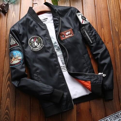 YuWaiJiaRen Spring Bomber Jacket Men Tide Embroidery Militari Windbreaker Jackets