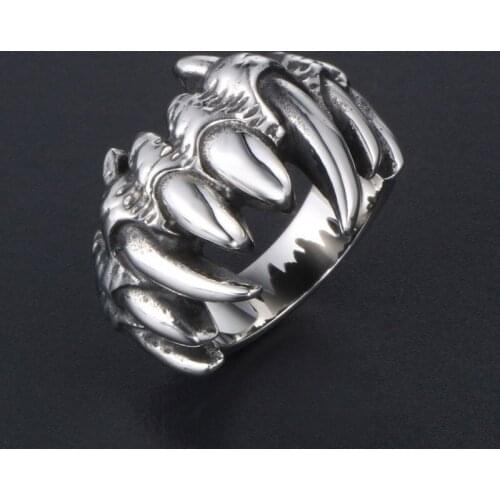 Paw ring men 2021 fashion stainless steel men ring jewelry biker smokes gifts for man Accessories jewelry punk big retro ring