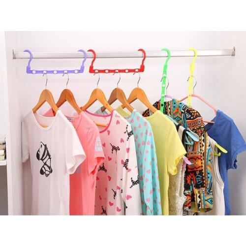 NEW 2Pcs Windproof 5-Hole Clothes Coat Hanger Multifunctional Non-Slip Wardrobe Classification Drying Rack Storage Rack